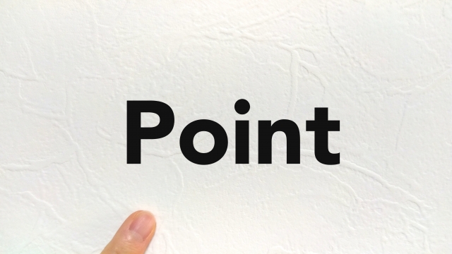 POINTの文字列を指差す人差し指